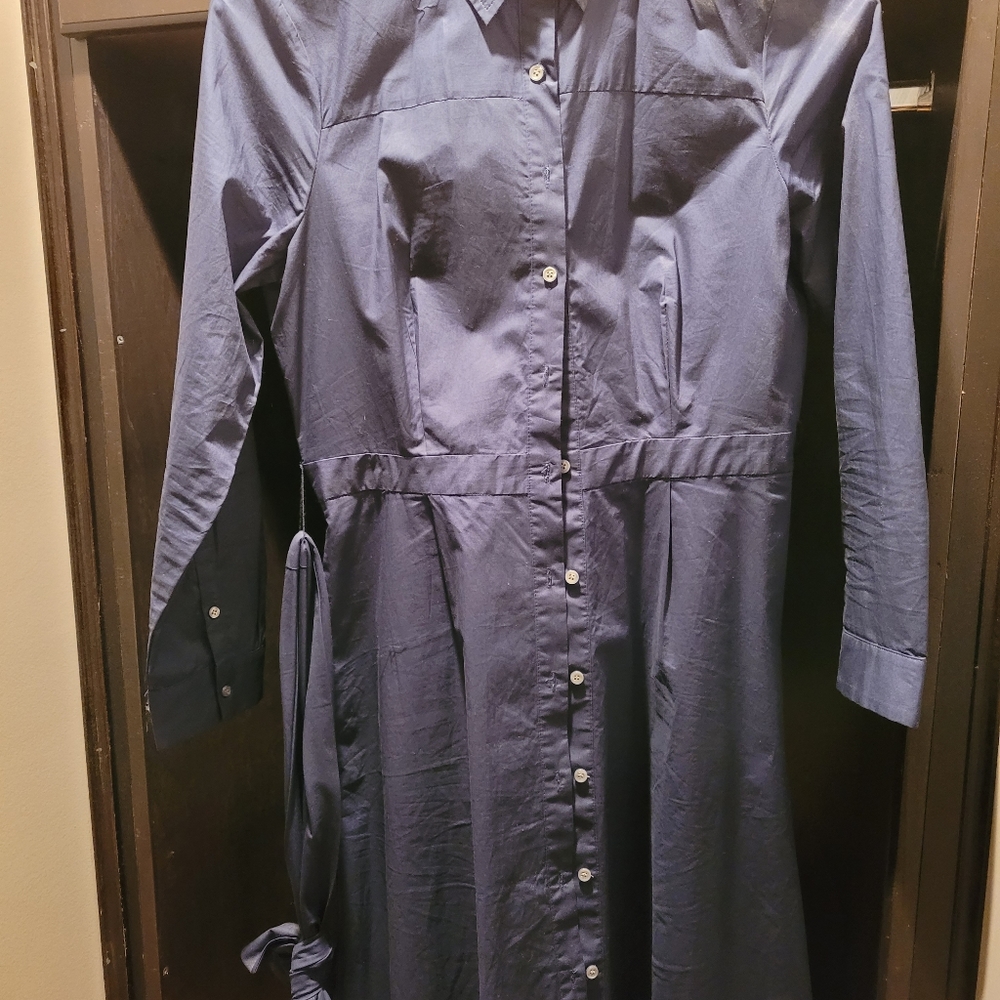 JCREW Navy Blue Shirtdress Size 10